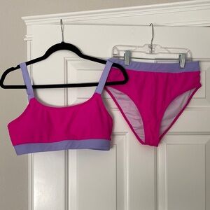 Two piece swim suit in Pink and Purple